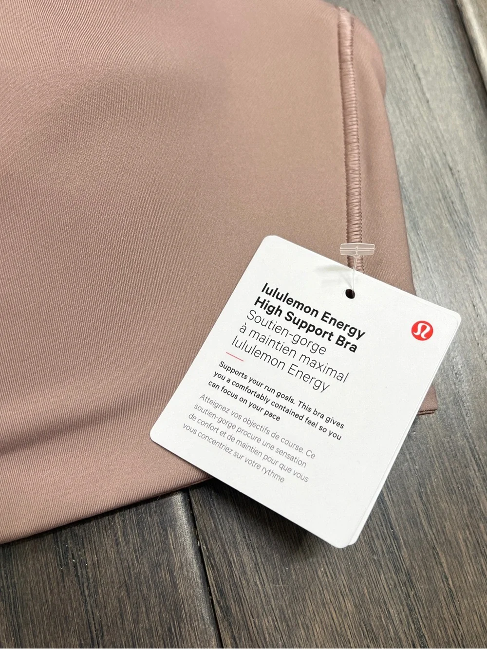 Lululemon NWT Energy Bra *High Support, B–DDD Cups Ashen Rose
